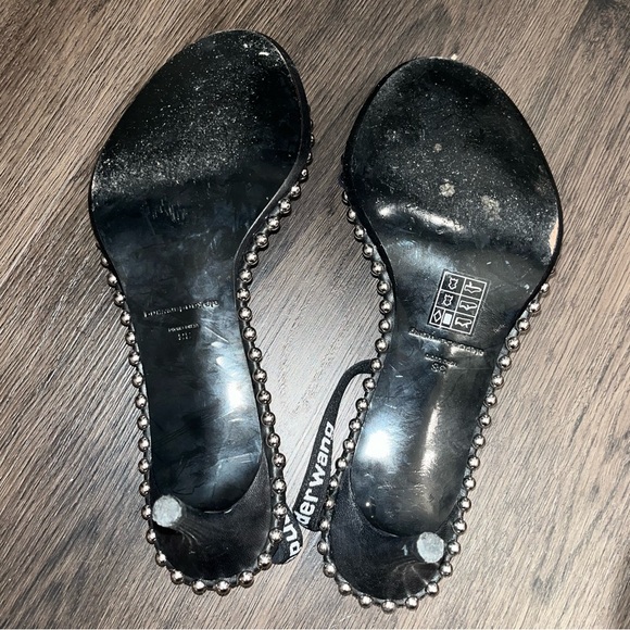 Alexander Wang Leather Studded Accents Slingback Sandals 2.5 Inch Kitten Heel - Picture 3 of 5